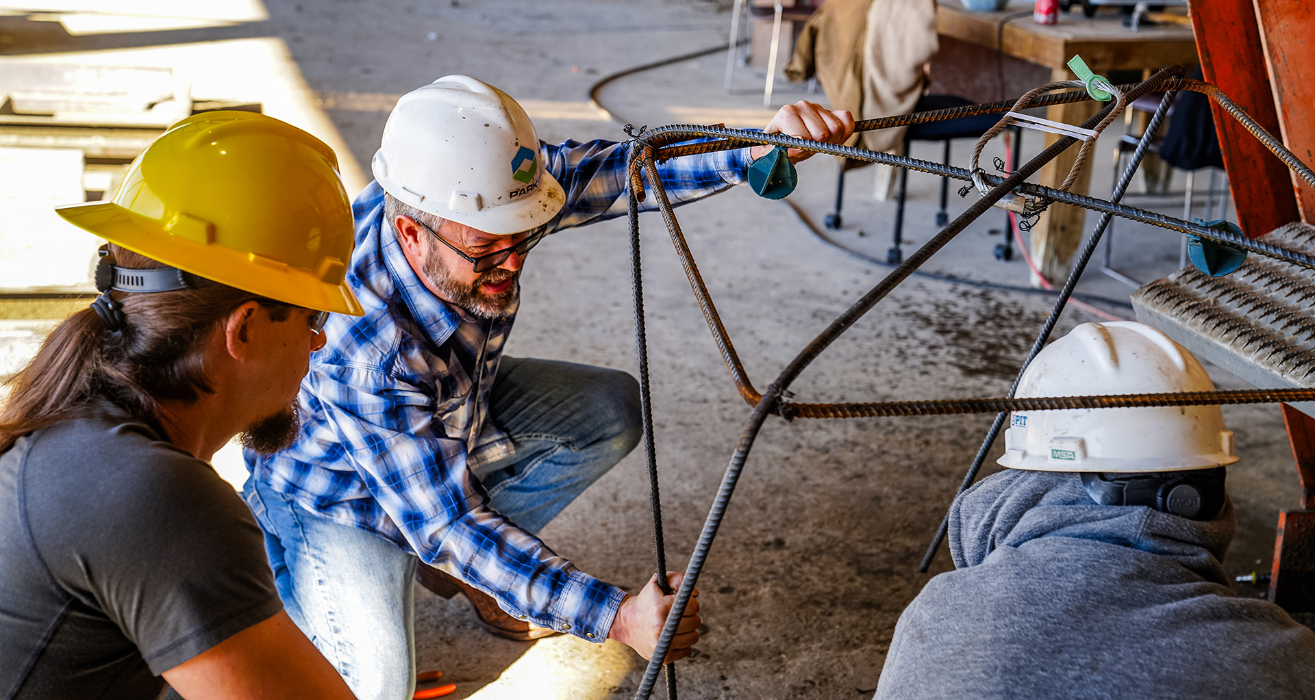 employees discussing a project
