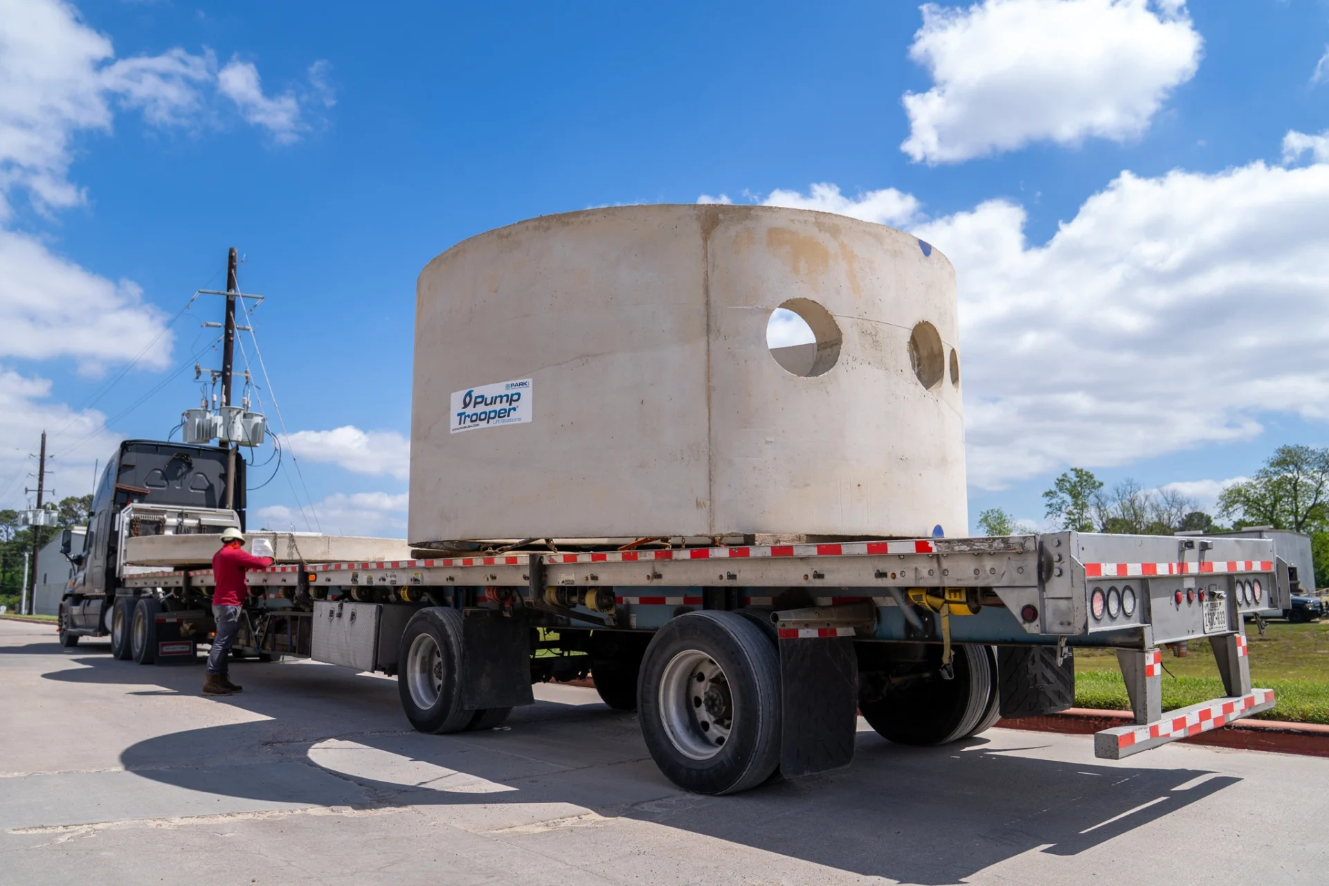 pipe loaded on the back of a truck