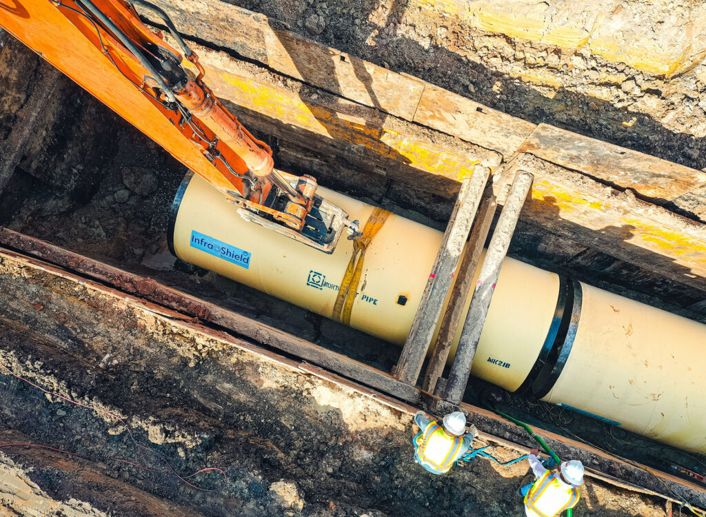 aerial view of Geohazard Resistant Steel Pipe